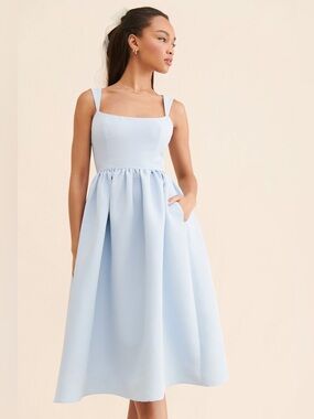 Sachin & Babi light blue Blaine taffeta midi dress